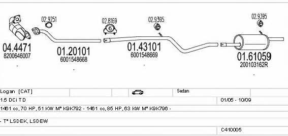 Mts C410005013903 Exhaust system C410005013903: Buy near me in Poland at 2407.PL - Good price!