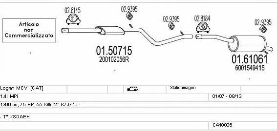  C410006013923 Exhaust system C410006013923: Buy near me in Poland at 2407.PL - Good price!