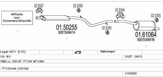 Mts C410008015684 Exhaust system C410008015684: Buy near me at 2407.PL in Poland at an Affordable price!