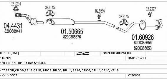 Mts C280868020503 Система выпуска отработаных газов C280868020503: Отличная цена - Купить в Польше на 2407.PL!