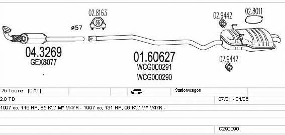 MTS C290090003545 Abgasanlage C290090003545: Kaufen Sie zu einem guten Preis in Polen bei 2407.PL!