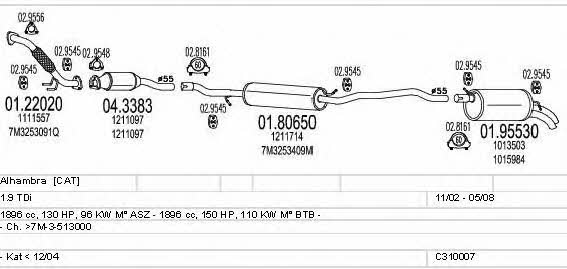  C310007010883 Exhaust system C310007010883: Buy near me in Poland at 2407.PL - Good price!