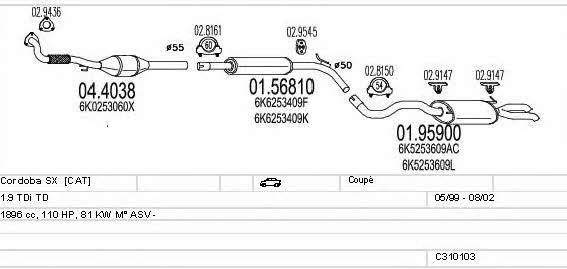  C310103007003 Система випуску відпрацьованих газів C310103007003: Приваблива ціна - Купити у Польщі на 2407.PL!