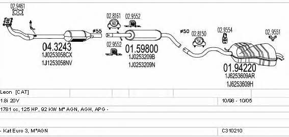  C310210006446 Система выпуска отработаных газов C310210006446: Отличная цена - Купить в Польше на 2407.PL!