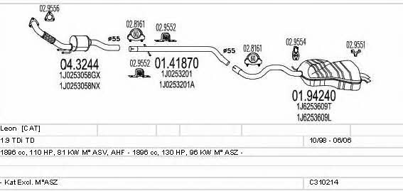  C310214006451 Система выпуска отработаных газов C310214006451: Отличная цена - Купить в Польше на 2407.PL!