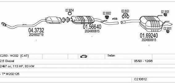 Mts C210612006340 Система випуску відпрацьованих газів C210612006340: Купити у Польщі - Добра ціна на 2407.PL!