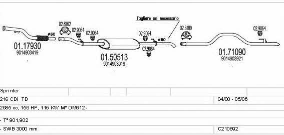 Mts C210692011415 Система выпуска отработаных газов C210692011415: Отличная цена - Купить в Польше на 2407.PL!