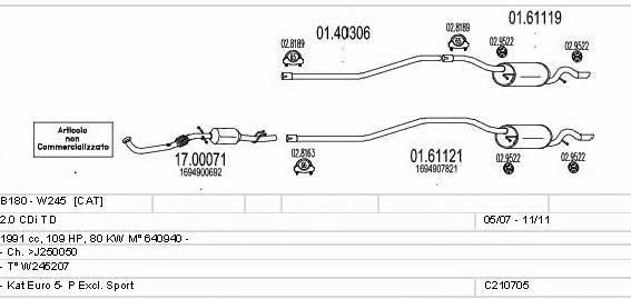  C210705016307 Exhaust system C210705016307: Buy near me in Poland at 2407.PL - Good price!