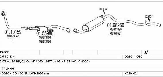 Mts C230102018269 Exhaust system C230102018269: Buy near me in Poland at 2407.PL - Good price!