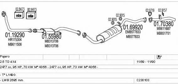 Mts C230103004756 Exhaust system C230103004756: Buy near me in Poland at 2407.PL - Good price!