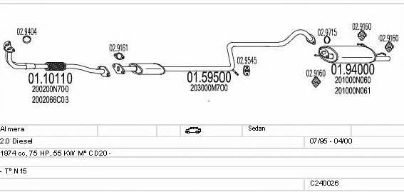  C240026004494 Exhaust system C240026004494: Buy near me in Poland at 2407.PL - Good price!