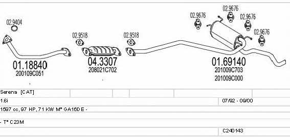  C240143004622 Система выпуска отработаных газов C240143004622: Отличная цена - Купить в Польше на 2407.PL!