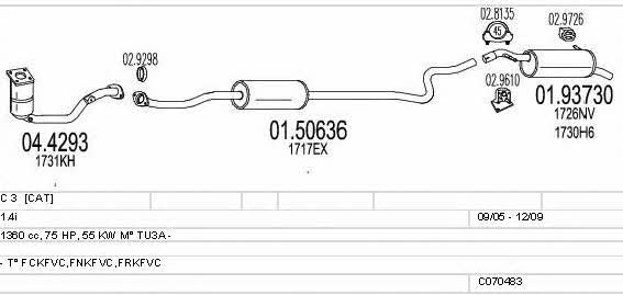  C070483010244 Exhaust system C070483010244: Buy near me in Poland at 2407.PL - Good price!