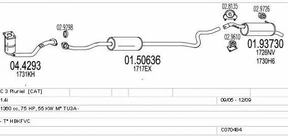  C070484010245 Exhaust system C070484010245: Buy near me in Poland at 2407.PL - Good price!