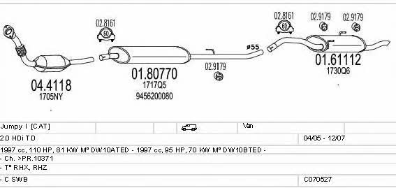 Mts C070527015664 Exhaust system C070527015664: Buy near me in Poland at 2407.PL - Good price!