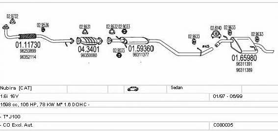  C080035001350 Exhaust system C080035001350: Buy near me in Poland at 2407.PL - Good price!