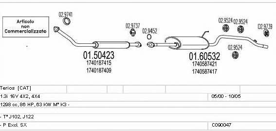 Mts C090047001419 Exhaust system C090047001419: Buy near me in Poland at 2407.PL - Good price!