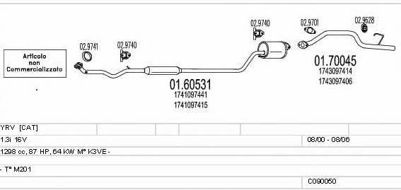 Mts C090050001423 Exhaust system C090050001423: Buy near me in Poland at 2407.PL - Good price!