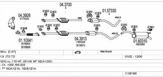  C100196012905 Система випуску відпрацьованих газів C100196012905: Приваблива ціна - Купити у Польщі на 2407.PL!