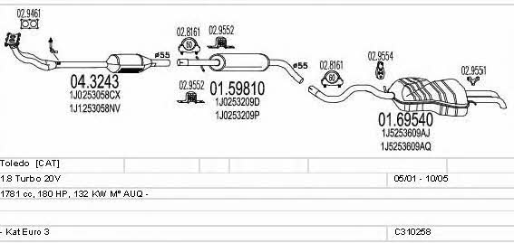  C310258006498 Exhaust system C310258006498: Buy near me in Poland at 2407.PL - Good price!