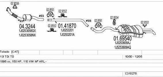  C310276006530 Abgasanlage C310276006530: Kaufen Sie zu einem guten Preis in Polen bei 2407.PL!