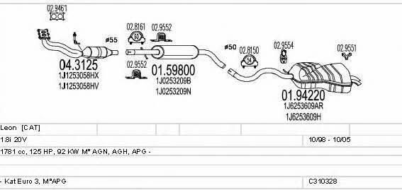  C310328006447 Система выпуска отработаных газов C310328006447: Отличная цена - Купить в Польше на 2407.PL!