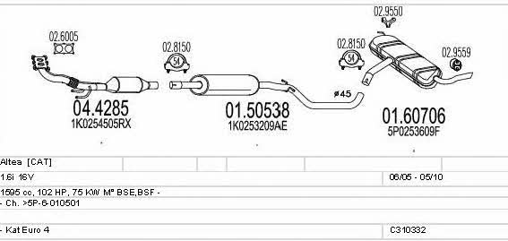  C310332010727 Exhaust system C310332010727: Buy near me in Poland at 2407.PL - Good price!