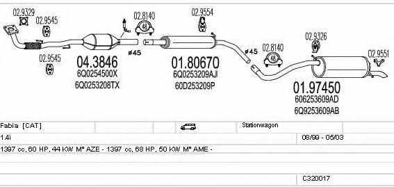 Mts C320017004781 Система випуску відпрацьованих газів C320017004781: Приваблива ціна - Купити у Польщі на 2407.PL!