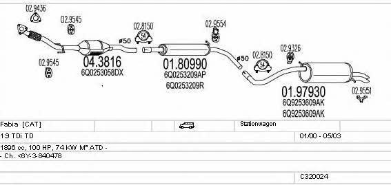 Mts C320024004793 Система випуску відпрацьованих газів C320024004793: Купити у Польщі - Добра ціна на 2407.PL!