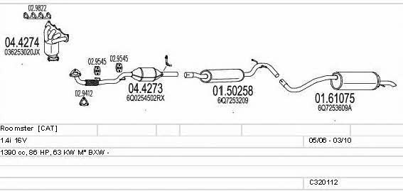 Mts C320112016028 Exhaust system C320112016028: Buy near me in Poland at 2407.PL - Good price!