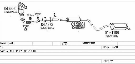 Mts C320121022790 Układ wydechowy C320121022790: Dobra cena w Polsce na 2407.PL - Kup Teraz!