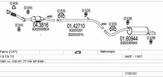 Mts C320122022791 Exhaust system C320122022791: Buy near me in Poland at 2407.PL - Good price!