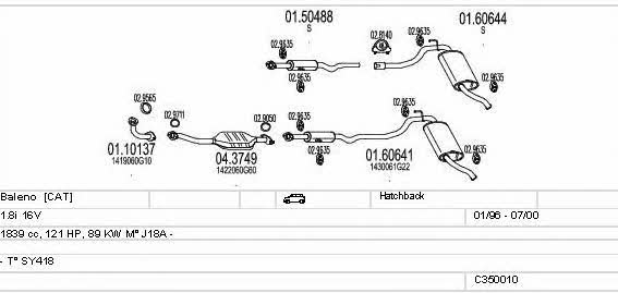  C350010004988 Система випуску відпрацьованих газів C350010004988: Приваблива ціна - Купити у Польщі на 2407.PL!