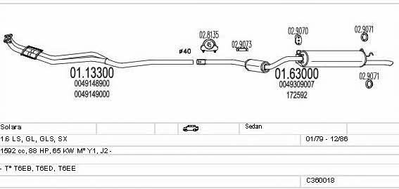  C360018008398 Exhaust system C360018008398: Buy near me in Poland at 2407.PL - Good price!