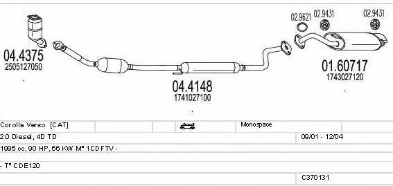 Mts C370131001810 Система выпуска отработаных газов C370131001810: Отличная цена - Купить в Польше на 2407.PL!