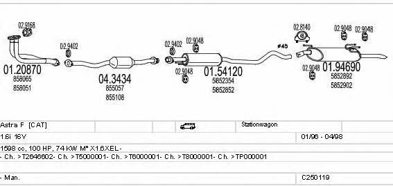  C250119005233 Abgasanlage C250119005233: Kaufen Sie zu einem guten Preis in Polen bei 2407.PL!