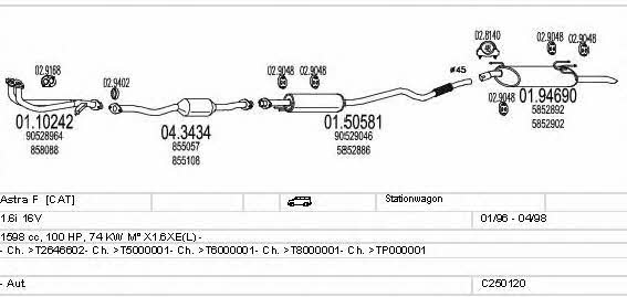 Mts C250120005234 Układ wydechowy C250120005234: Dobra cena w Polsce na 2407.PL - Kup Teraz!