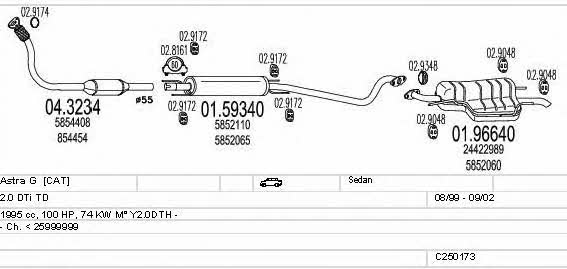  C250173005293 Система выпуска отработаных газов C250173005293: Отличная цена - Купить в Польше на 2407.PL!