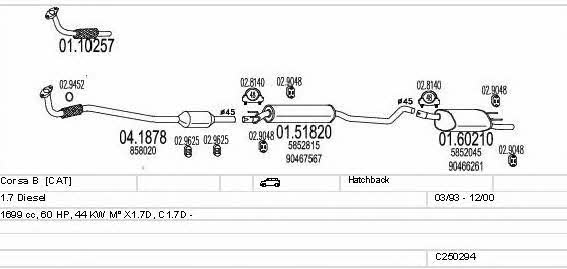 Mts C250294005429 Układ wydechowy C250294005429: Dobra cena w Polsce na 2407.PL - Kup Teraz!