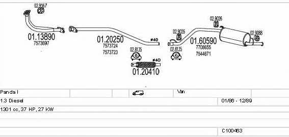  C100463013180 Exhaust system C100463013180: Buy near me in Poland at 2407.PL - Good price!