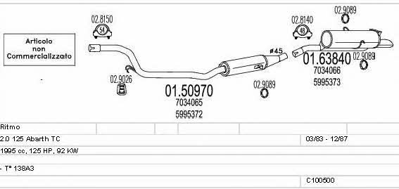  C100500013217 Exhaust system C100500013217: Buy near me in Poland at 2407.PL - Good price!