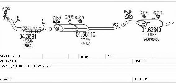 MTS C100505013222 Abgasanlage C100505013222: Kaufen Sie zu einem guten Preis in Polen bei 2407.PL!