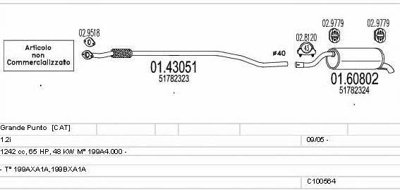  C100564013281 Exhaust system C100564013281: Buy near me in Poland at 2407.PL - Good price!