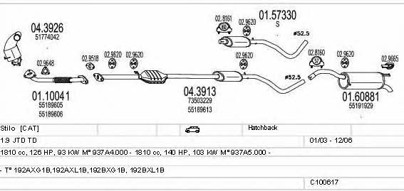  C100617013338 Exhaust system C100617013338: Buy near me in Poland at 2407.PL - Good price!