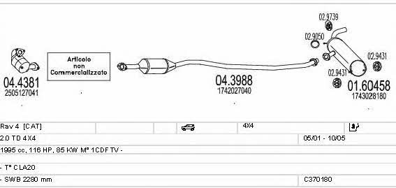  C370180001863 Exhaust system C370180001863: Buy near me in Poland at 2407.PL - Good price!