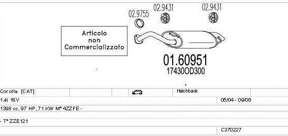 Mts C370227010780 Abgasanlage C370227010780: Kaufen Sie zu einem guten Preis in Polen bei 2407.PL! C370227010780 Mts Abgasanlage