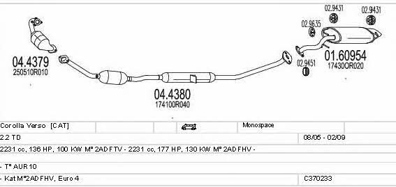  C370233010805 Exhaust system C370233010805: Buy near me in Poland at 2407.PL - Good price!
