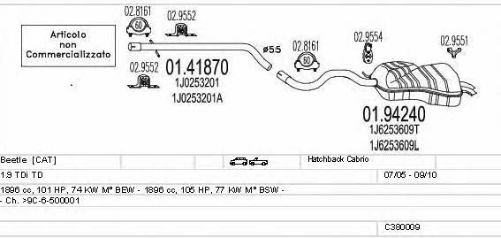 Mts C380009002799 Система выпуска отработаных газов C380009002799: Отличная цена - Купить в Польше на 2407.PL!