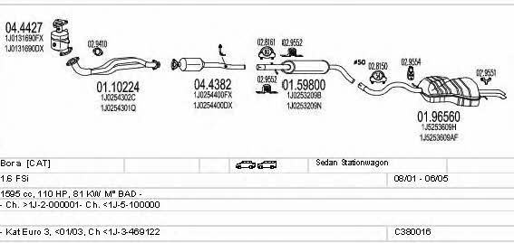  C380016002807 Система выпуска отработаных газов C380016002807: Отличная цена - Купить в Польше на 2407.PL!