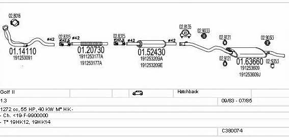  C380074002867 Exhaust system C380074002867: Buy near me in Poland at 2407.PL - Good price!